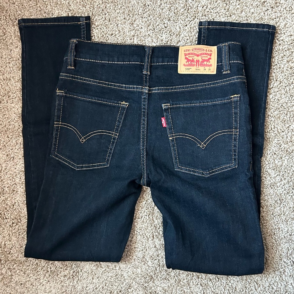 Youth Levi’s 510 Dark Wash Denim Skinny Jeans Size 16Regular 28x28 |C84